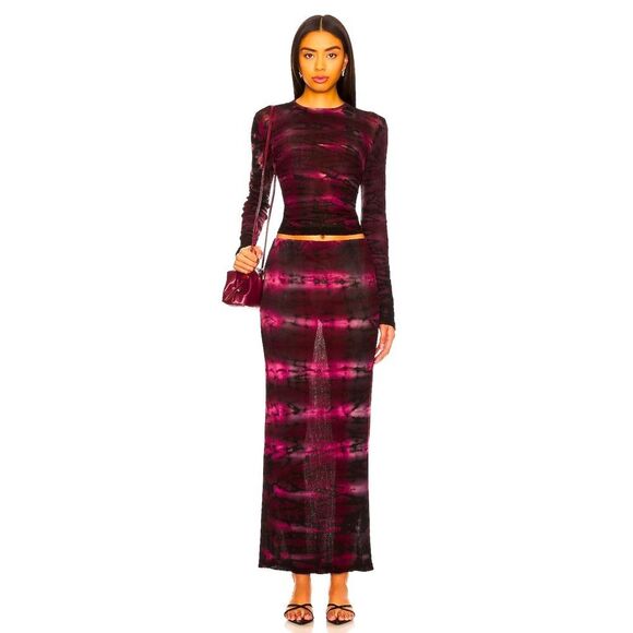 $185 Rio Maxi Skirt in Magenta Tie Dye COTTON CITIZEN NEW - Picture 1 of 9